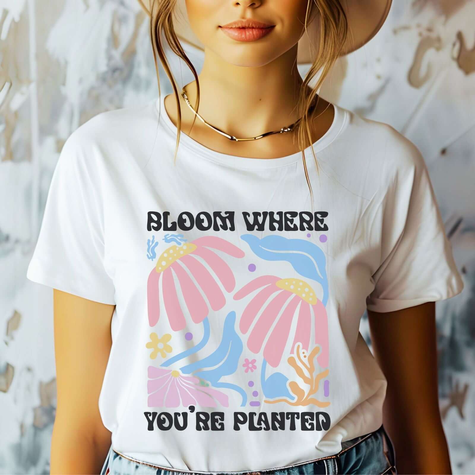 Bloom Where You're Planted: Boho Vibes T-Shirt T-Shirt Printify