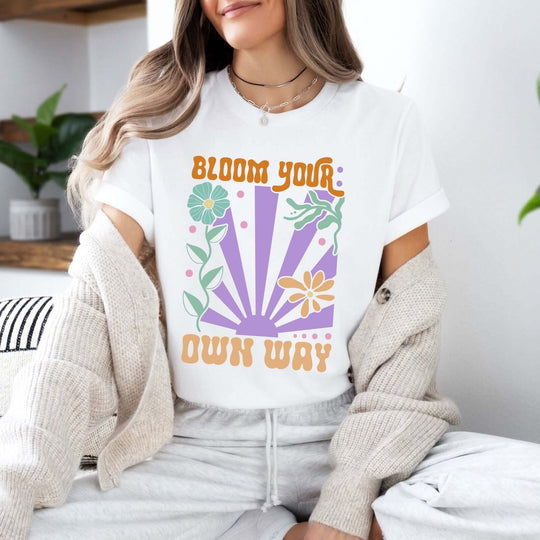 Bloom Your Own Way: Inspirational Boho T-Shirt - Imagin Vibes - 