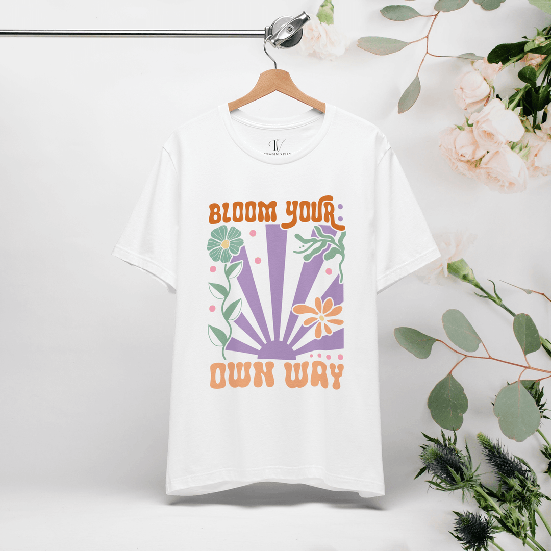 Bloom Your Own Way: Inspirational Boho T-Shirt - Imagin Vibes - 