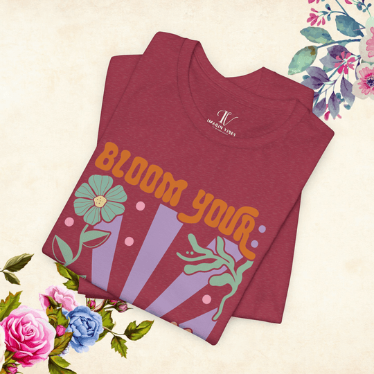 Bloom Your Own Way: Inspirational Boho T-Shirt - Imagin Vibes - 