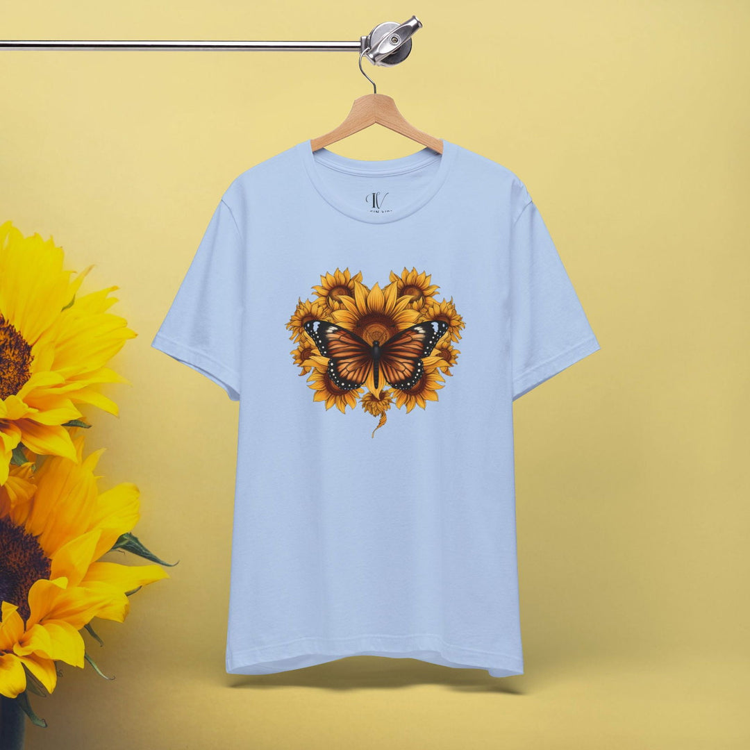 Blooming with Joy: Sunflower & Butterfly Tee - Imagin Vibes - 