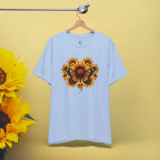 Blooming with Joy: Sunflower & Butterfly Tee - Imagin Vibes - 