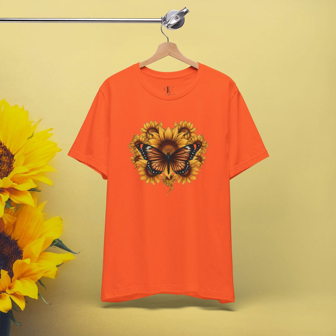 Blooming with Joy: Sunflower & Butterfly Tee - Imagin Vibes - 