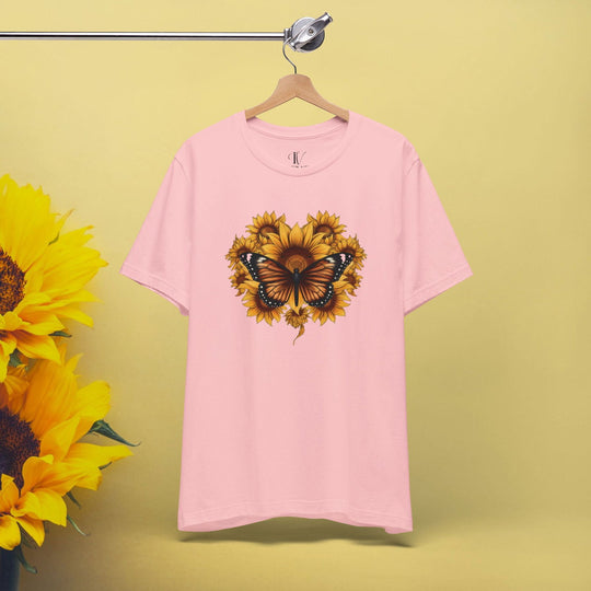 Blooming with Joy: Sunflower & Butterfly Tee - Imagin Vibes - 