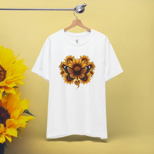 Blooming with Joy: Sunflower & Butterfly Tee - Imagin Vibes - 