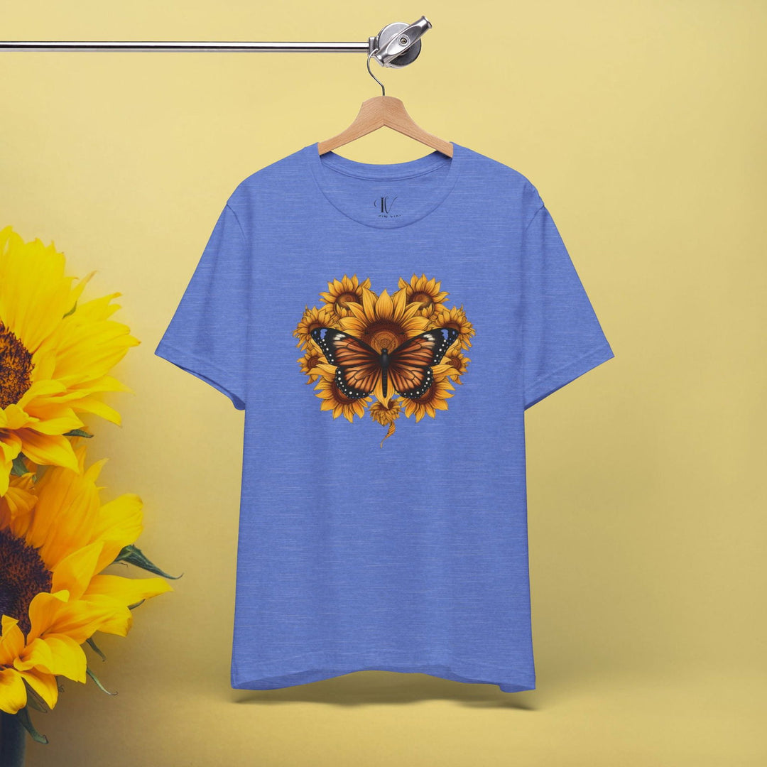 Blooming with Joy: Sunflower & Butterfly Tee - Imagin Vibes - 