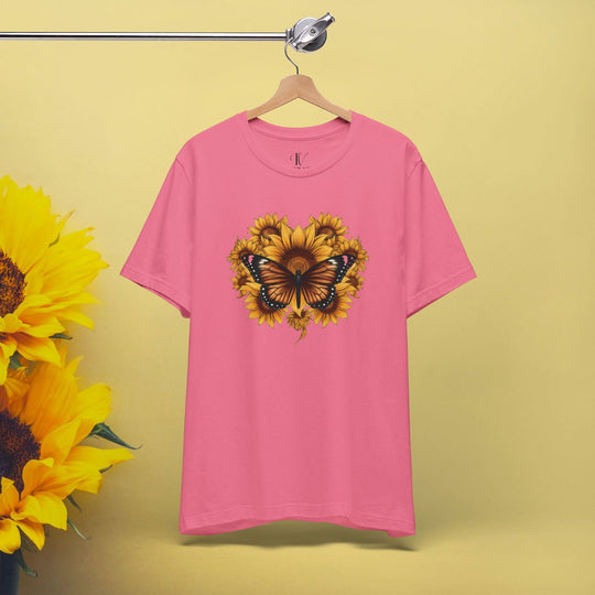 Blooming with Joy: Sunflower & Butterfly Tee - Imagin Vibes - 