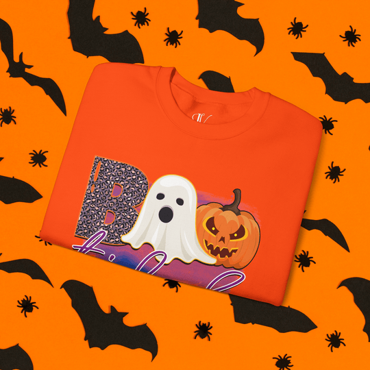 Bootiful Halloween Sweatshirt: Ghost and Pumpkin Design Sweatshirt Printify