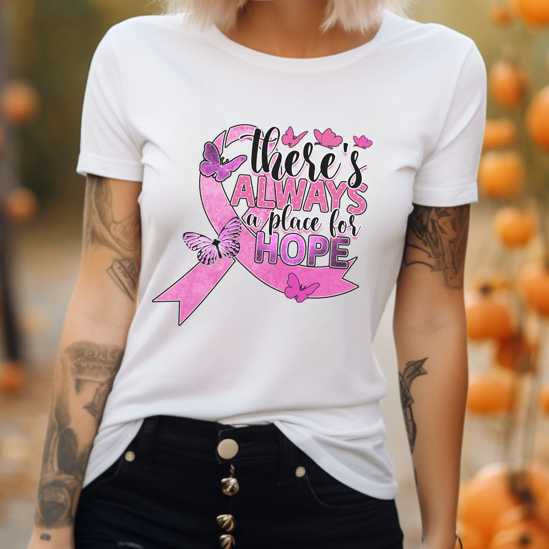 Breast Cancer There's Always a Place for Hope T-Shirt T-Shirt Printify