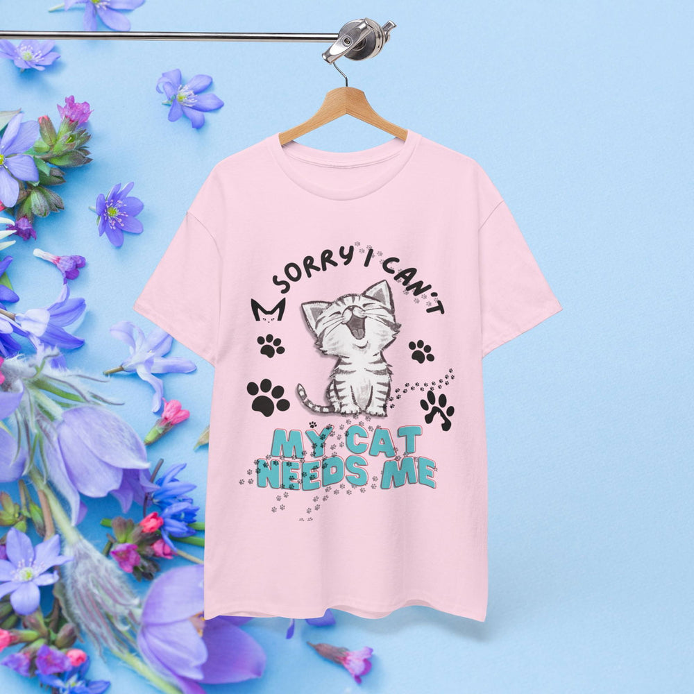 Cat Lady Life: "Sorry I Can't, My Cat Needs Me" T-shirt - Imagin Vibes - 