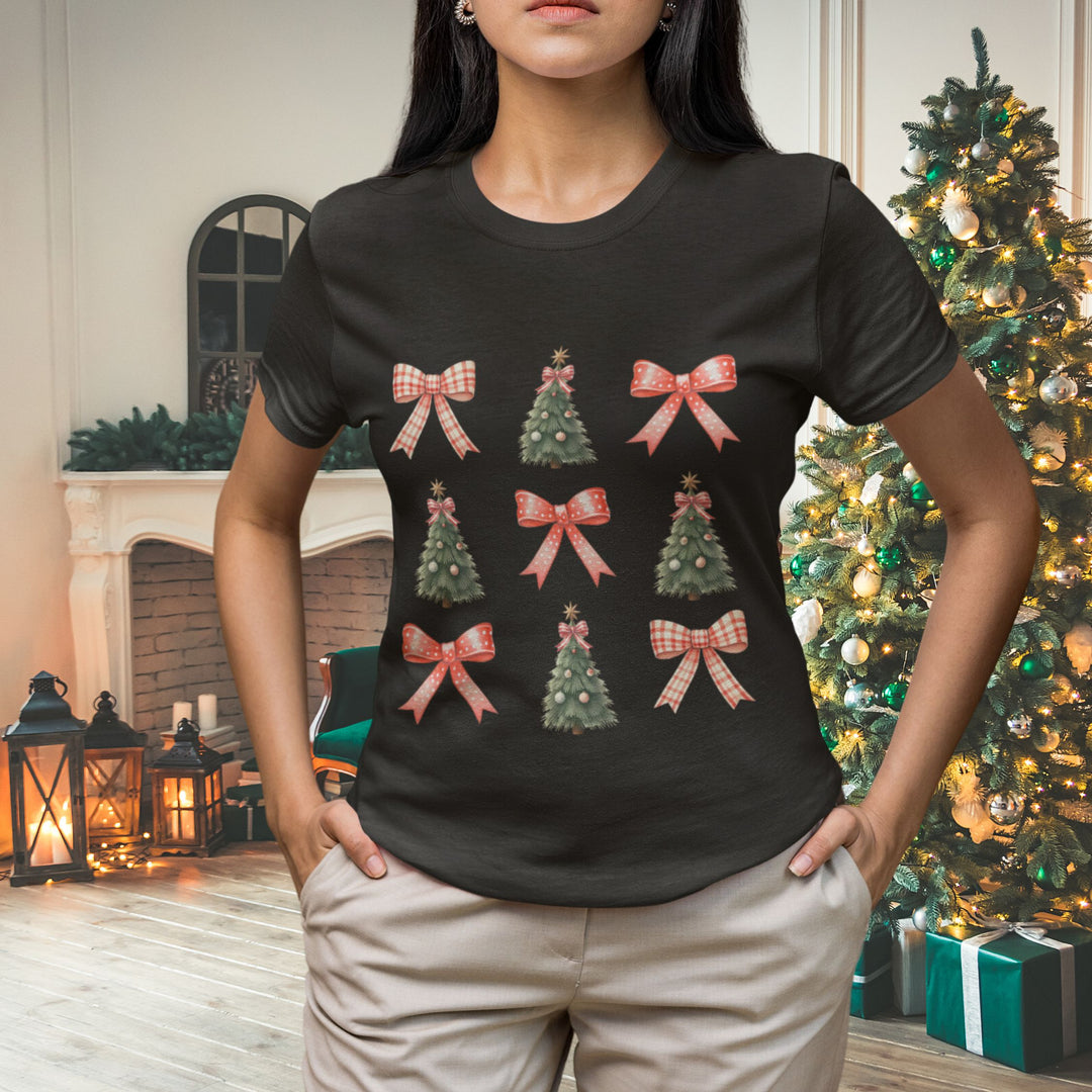 Coquette Bow Christmas Tree T-Shirt
