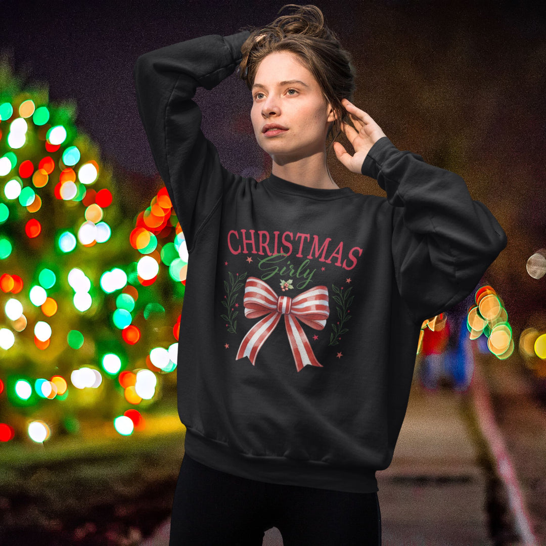 Coquette Bow: Girly Christmas Sweatshirt
