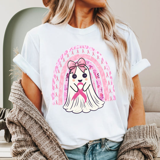  Cute Ghost Breast Cancer Support T-shirt