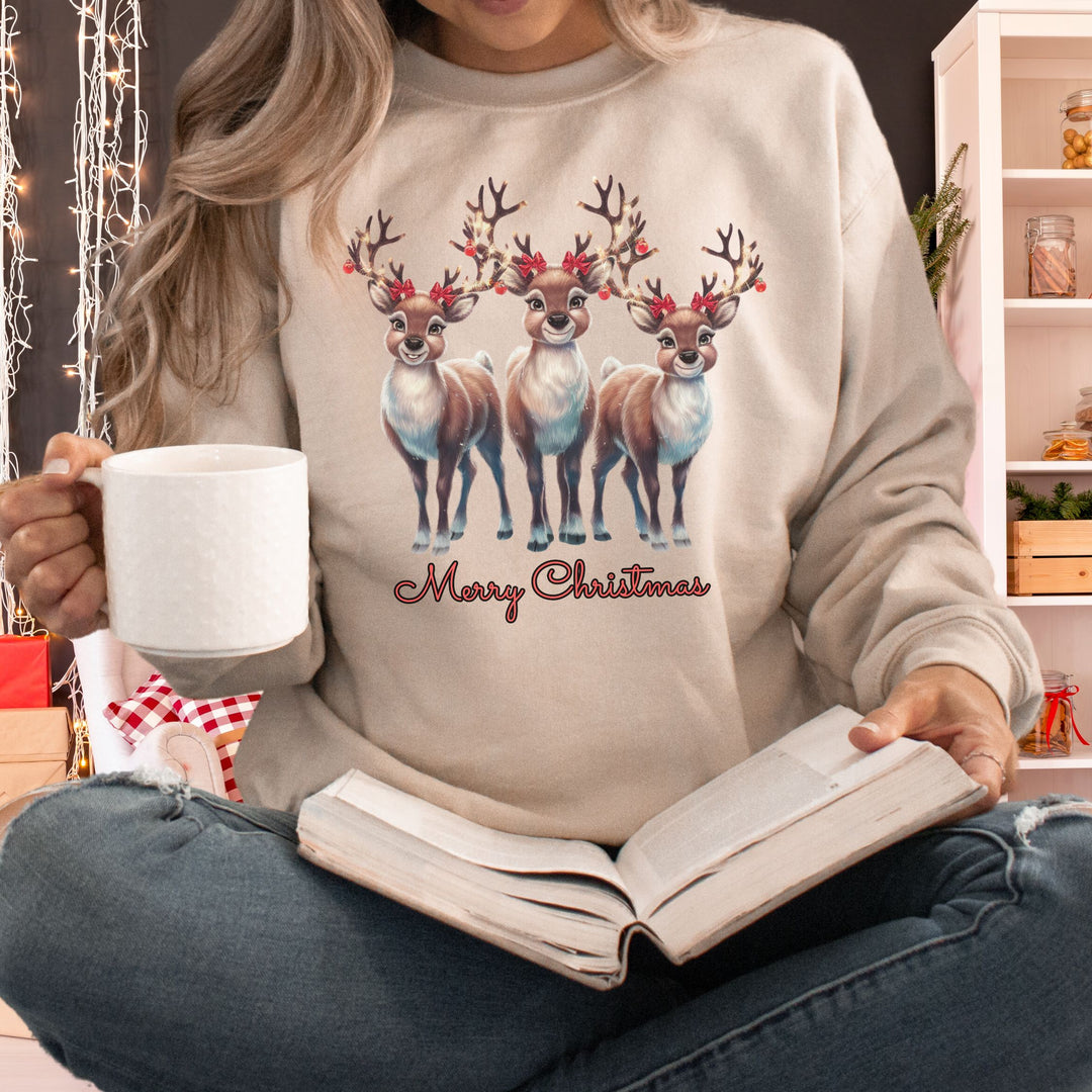 Cute Merry Christmas Reindeer Sweatshirt