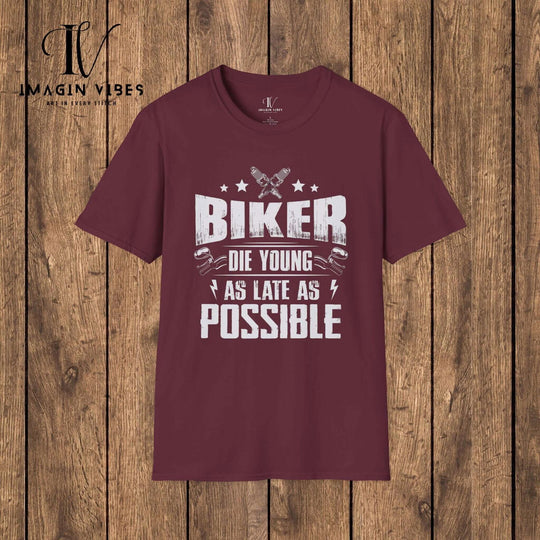 Delaying Departure: Biker Tee - Imagin Vibes - 