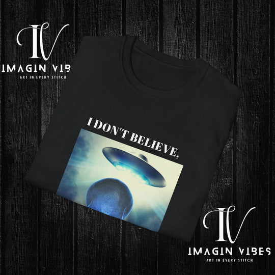Encounters Down Under Podcast Double Side Print T-shirt - I Don't Believe, I Know Alien Podcast Shirt - UFO Tee - Imagin Vibes - 