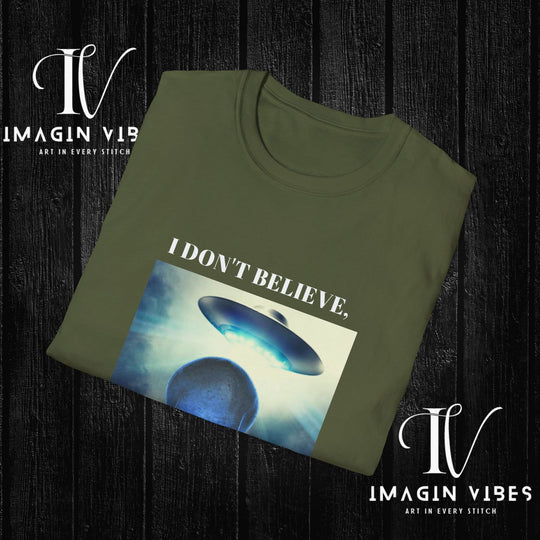 Encounters Down Under Podcast Double Side Print T-shirt - I Don't Believe, I Know Alien Podcast Shirt - UFO Tee - Imagin Vibes - 