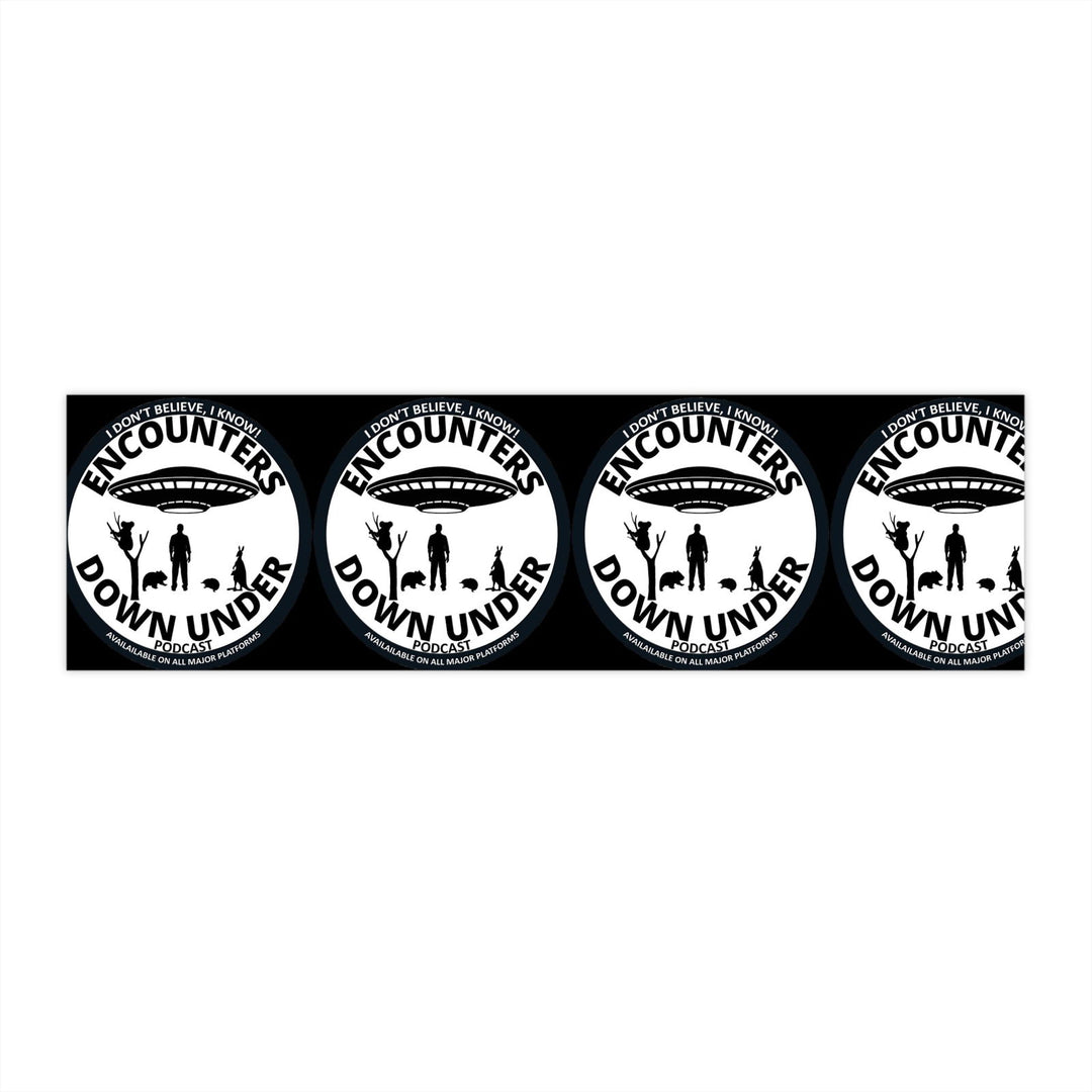 Encounters Down Under Podcast Premium Water-Resistant Vinyl Bumper Sticker Paper products Printify 11" × 3" Rectangle White