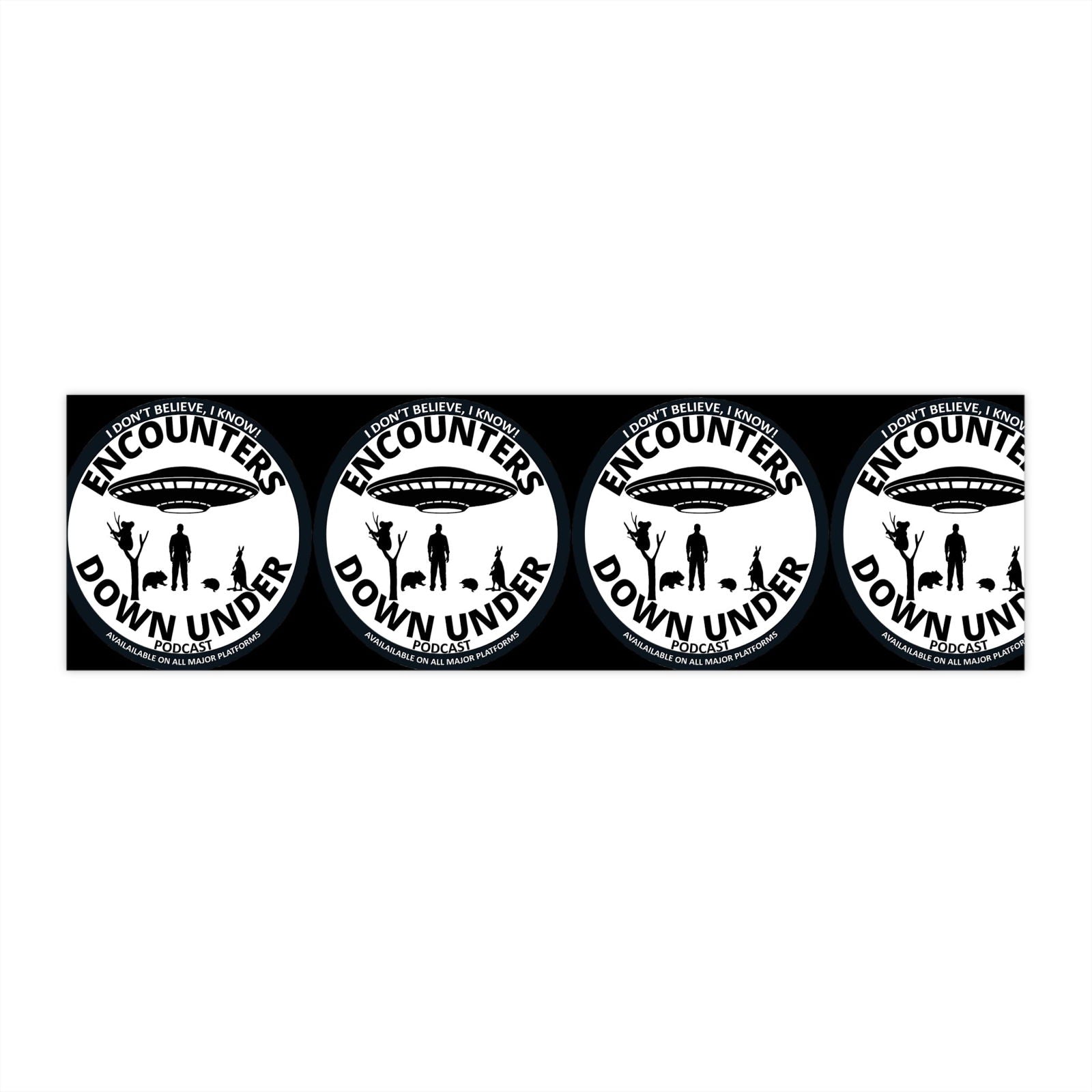 Encounters Down Under Podcast Premium Water-Resistant Vinyl Bumper Sticker Paper products Printify 11" × 3" Rectangle White