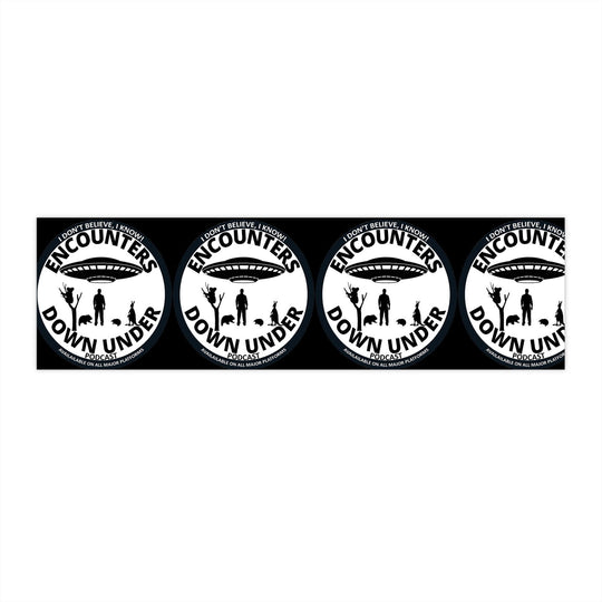 Encounters Down Under Podcast Premium Water-Resistant Vinyl Bumper Sticker Paper products Printify 11" × 3" Rectangle White