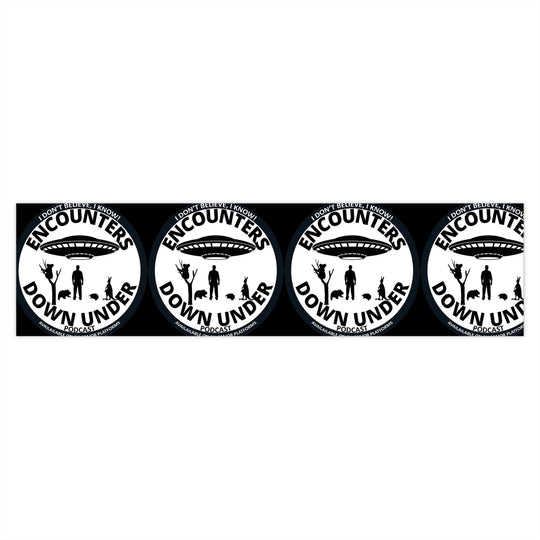 Encounters Down Under Podcast Premium Water-Resistant Vinyl Bumper Sticker Paper products Printify 15" × 3.75" Rectangle White
