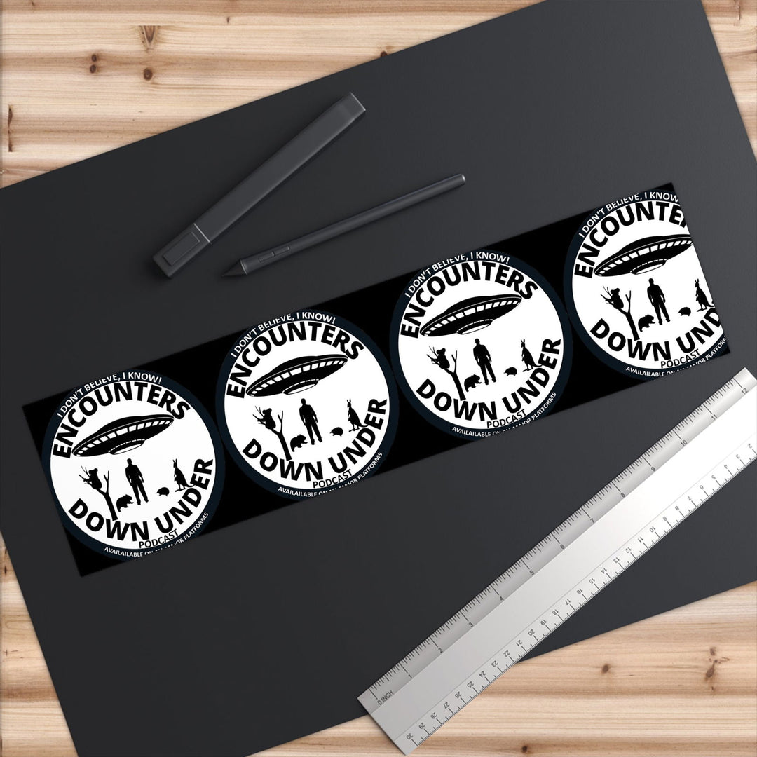 Encounters Down Under Podcast Premium Water-Resistant Vinyl Bumper Sticker Paper products Printify
