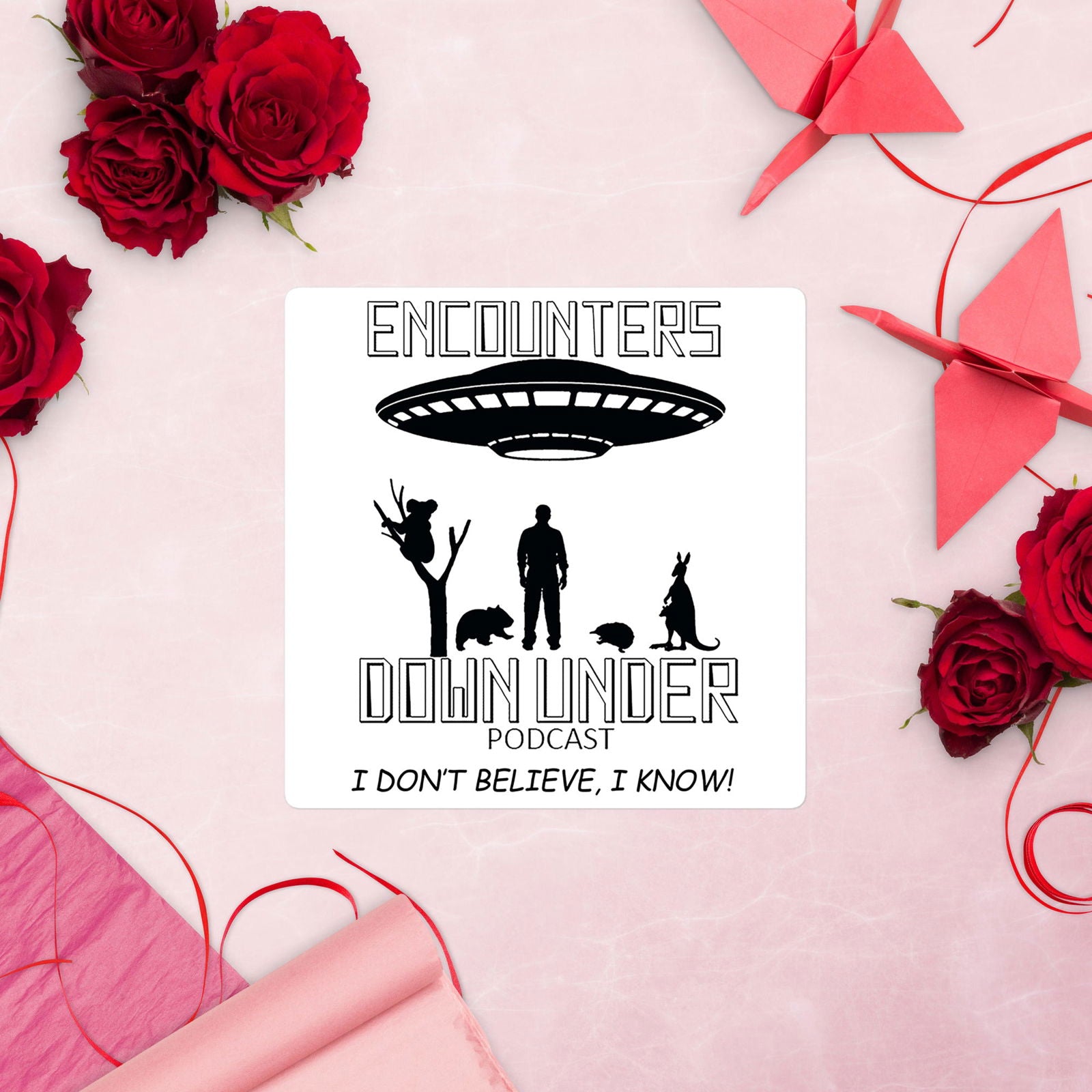 Encounters Down Under Podcast Stickers 2 - Stick and Show Your Podcast Passion Imagin Vibes 5.5″×5.5″