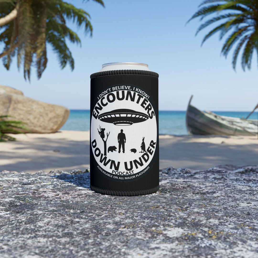 Encounters Down Under Podcast Stubby Cooler - Keep Your Drinks Cool with Podcast Swag Accessories Printify