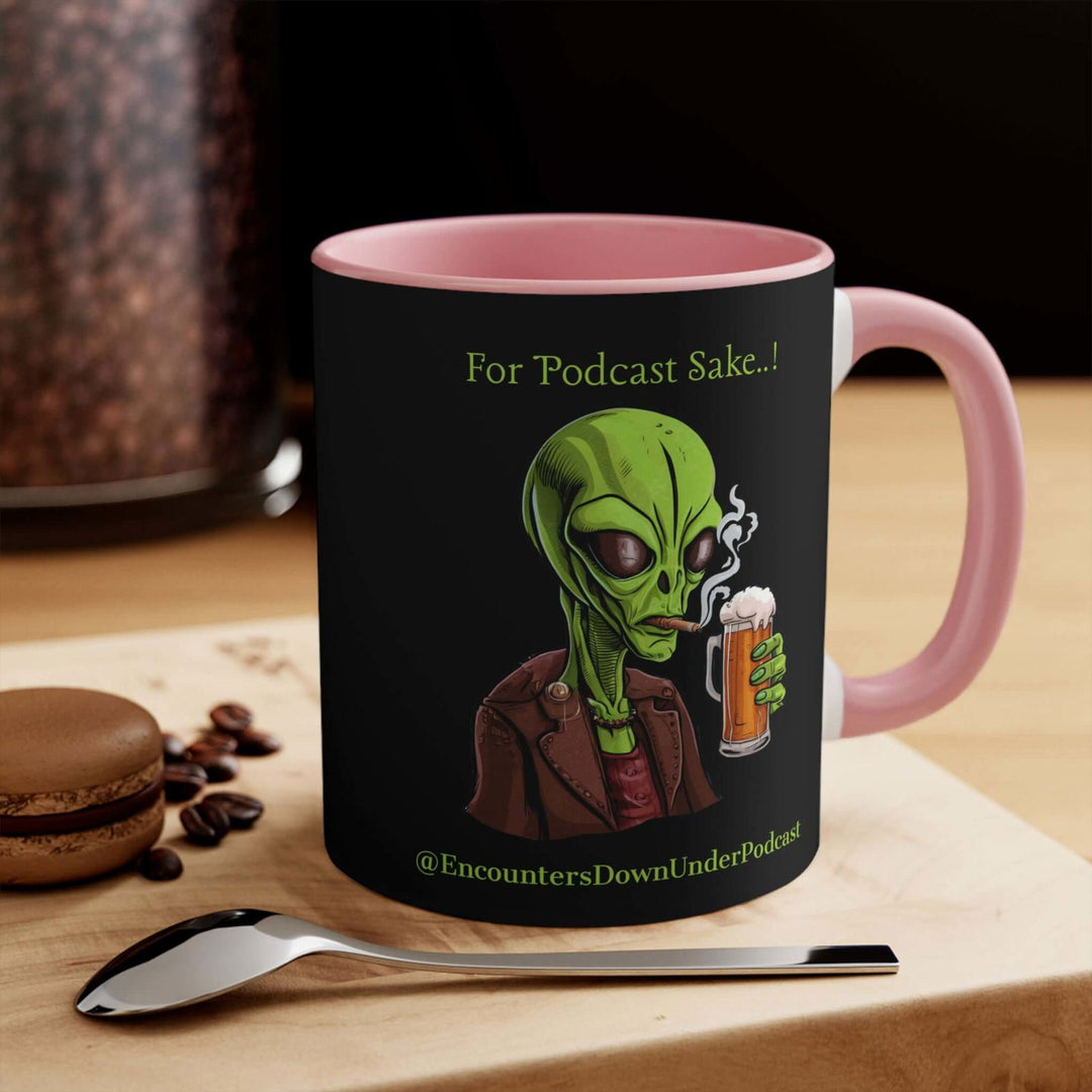Encounters Down Under Supporter Mug - For Podcast's Sake Funny Alien Design Mug Printify 11oz Pink