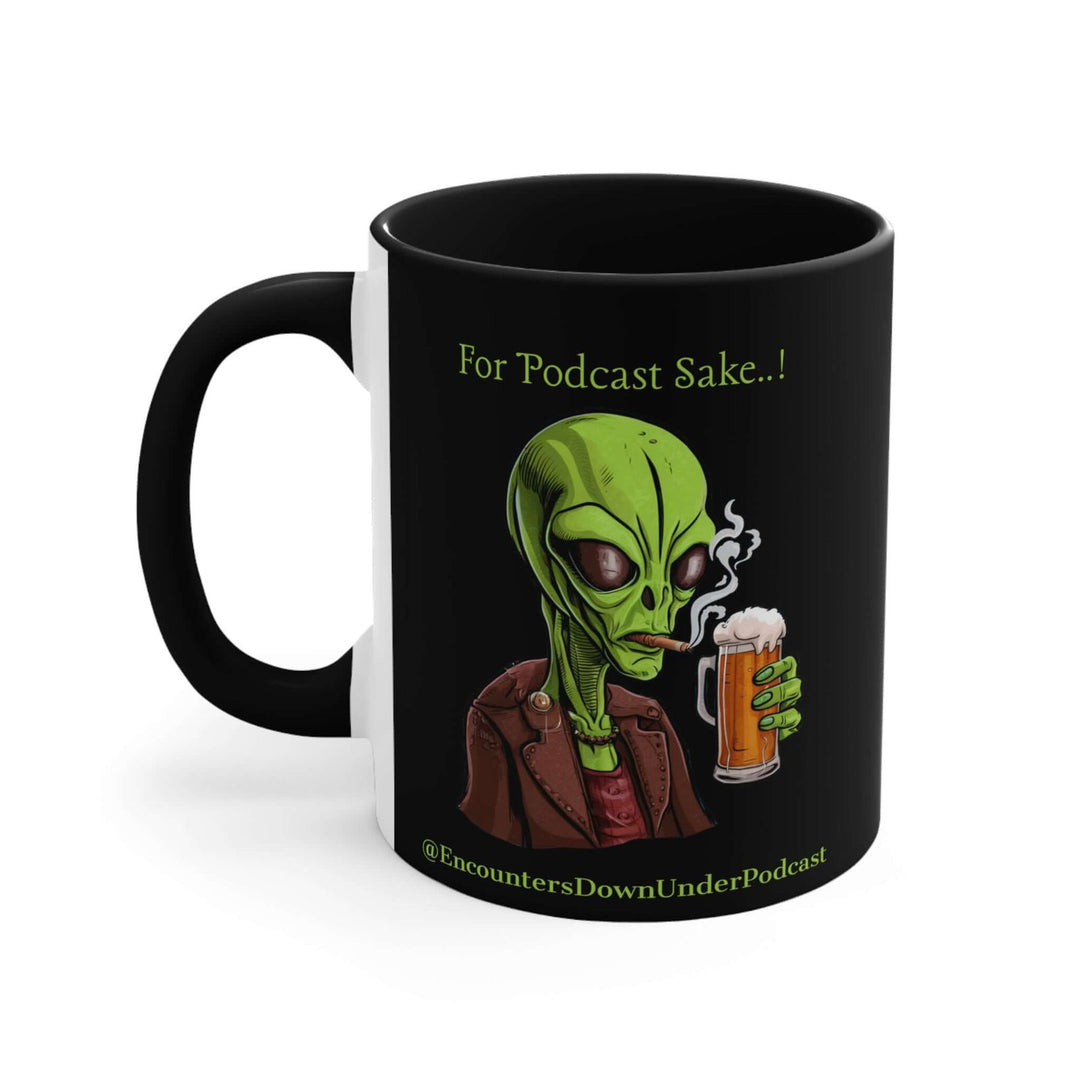 Encounters Down Under Supporter Mug - For Podcast's Sake Funny Alien Design Mug Printify