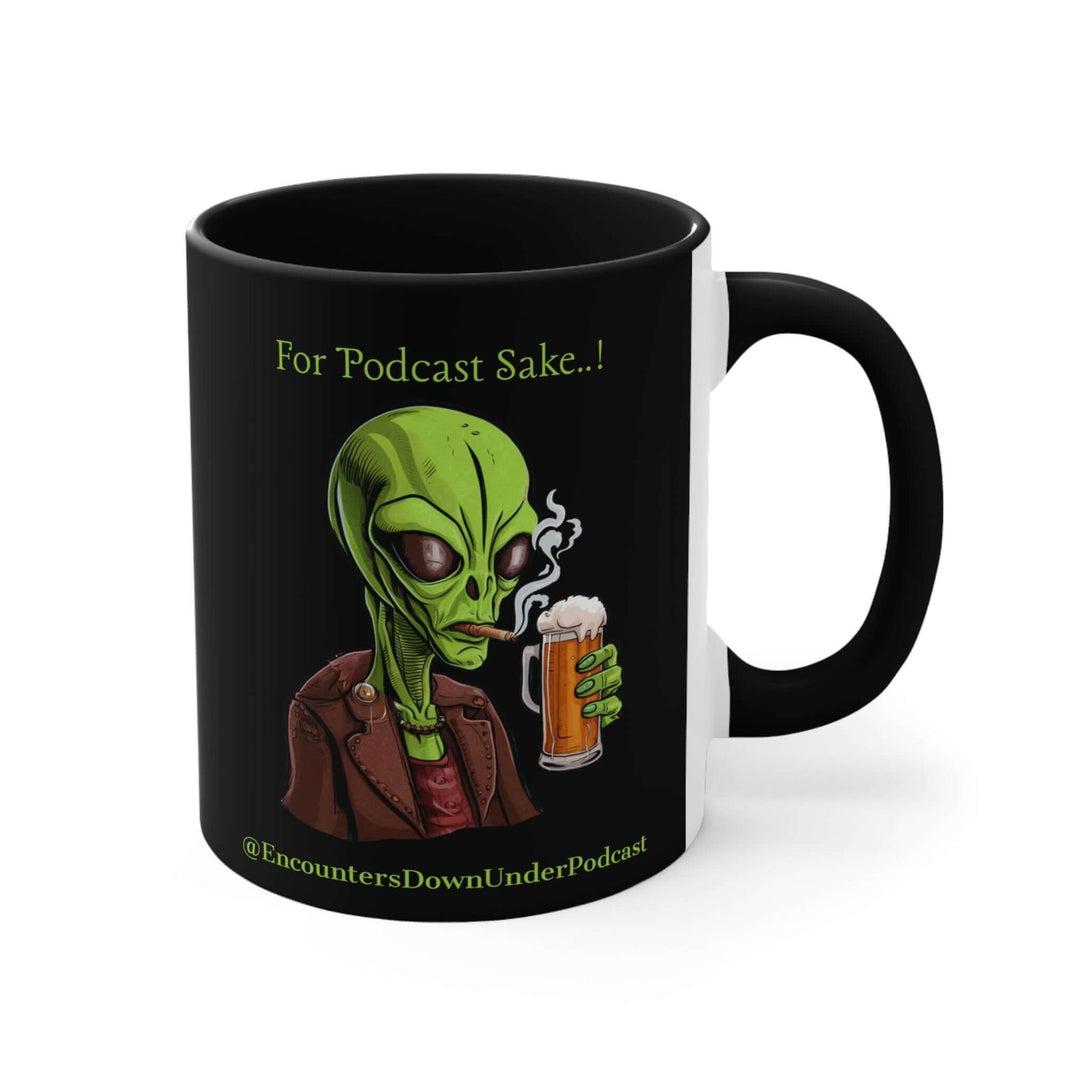 Encounters Down Under Supporter Mug - For Podcast's Sake Funny Alien Design Mug Printify