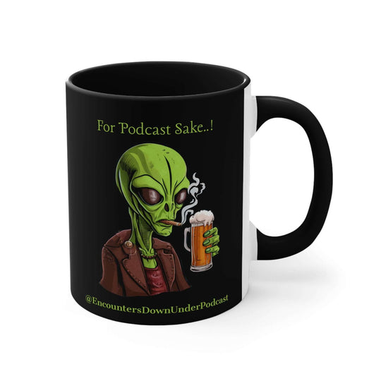 Encounters Down Under Supporter Mug - For Podcast's Sake Funny Alien Design Mug Printify