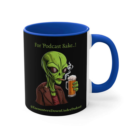 Encounters Down Under Supporter Mug - For Podcast's Sake Funny Alien Design Mug Printify
