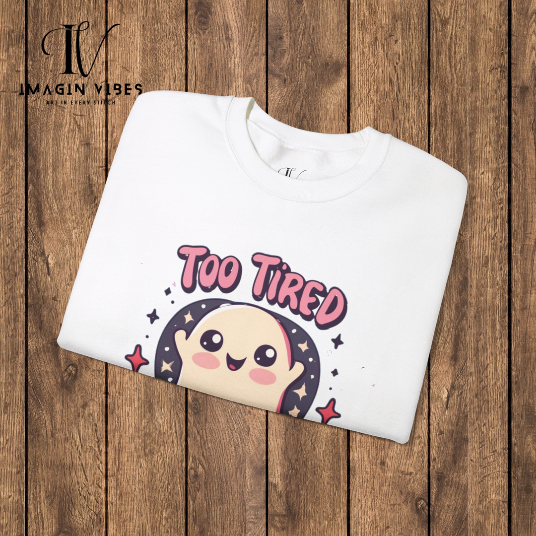 Exhausted Hauntings: Too Tired to Spook Ghost Sweatshirt Sweatshirt Printify