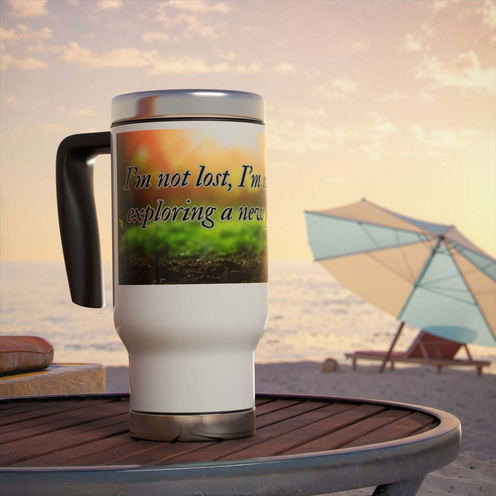 Adventure Awaits Stainless Steel Travel Mug Mug Printify 14oz