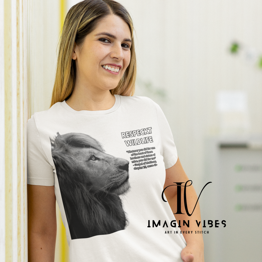 Faith & Strength Lion T-Shirt: Bible Quote Graphic - Imagin Vibes - 