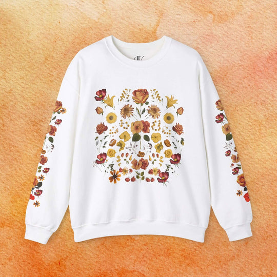 Fall Vibes: Vintage Pressed Flower Sweatshirt - Imagin Vibes - 