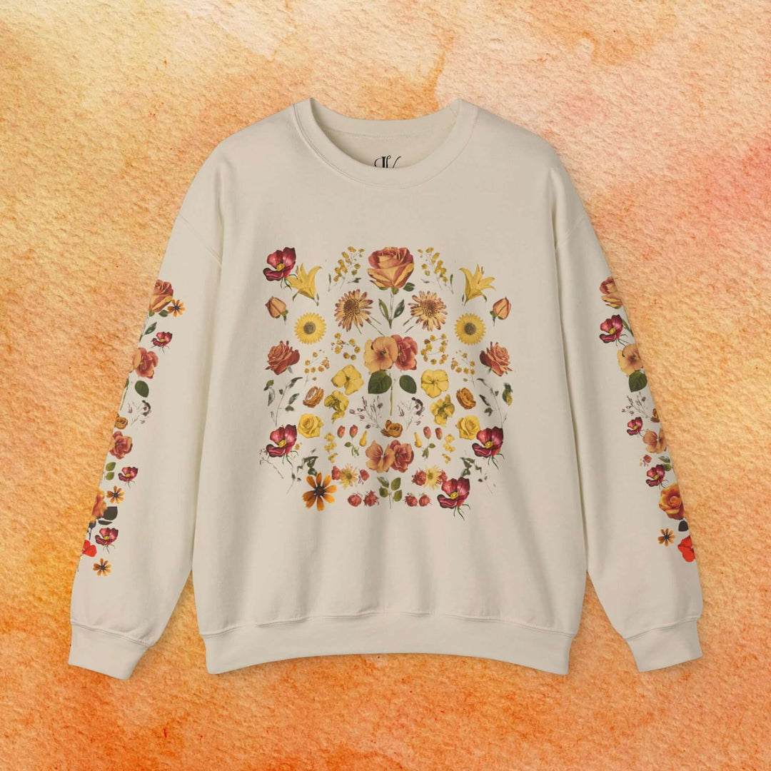 Fall Vibes: Vintage Pressed Flower Sweatshirt - Imagin Vibes - 