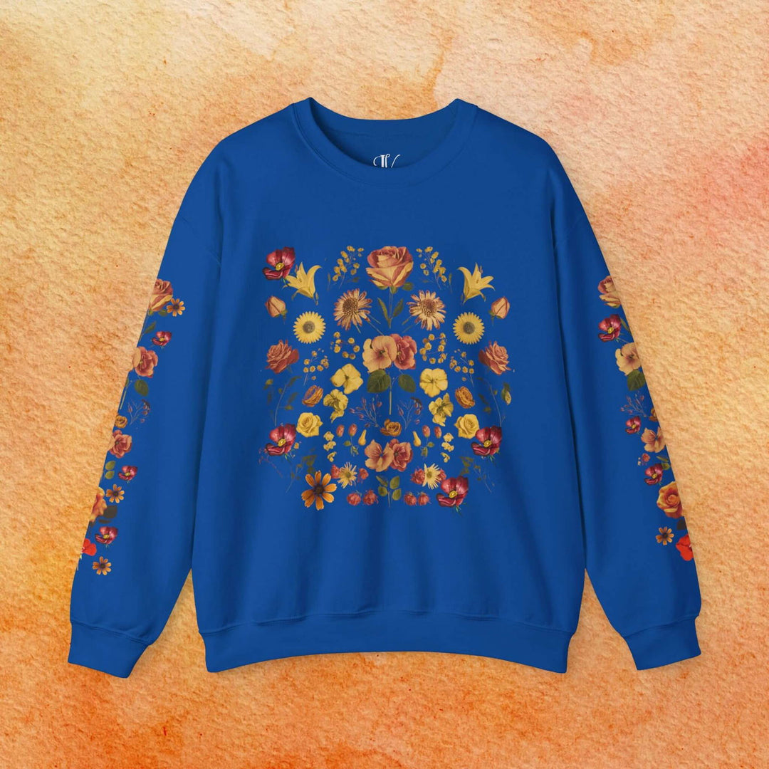 Fall Vibes: Vintage Pressed Flower Sweatshirt - Imagin Vibes - 