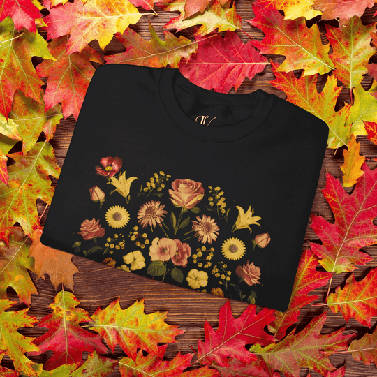 Fall Vibes: Vintage Pressed Flower Sweatshirt - Imagin Vibes - 