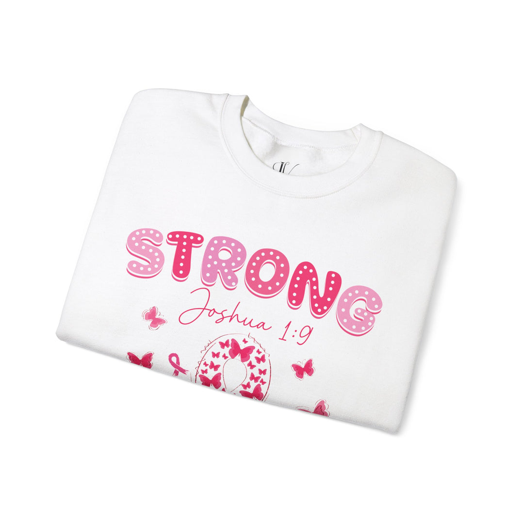 Strong Joshua 1:9 Breast Cancer Sweatshirt