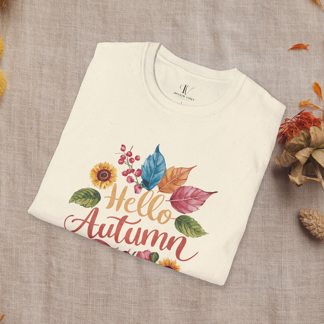 Autumnal Watercolor: Hello Autumn T-Shirt