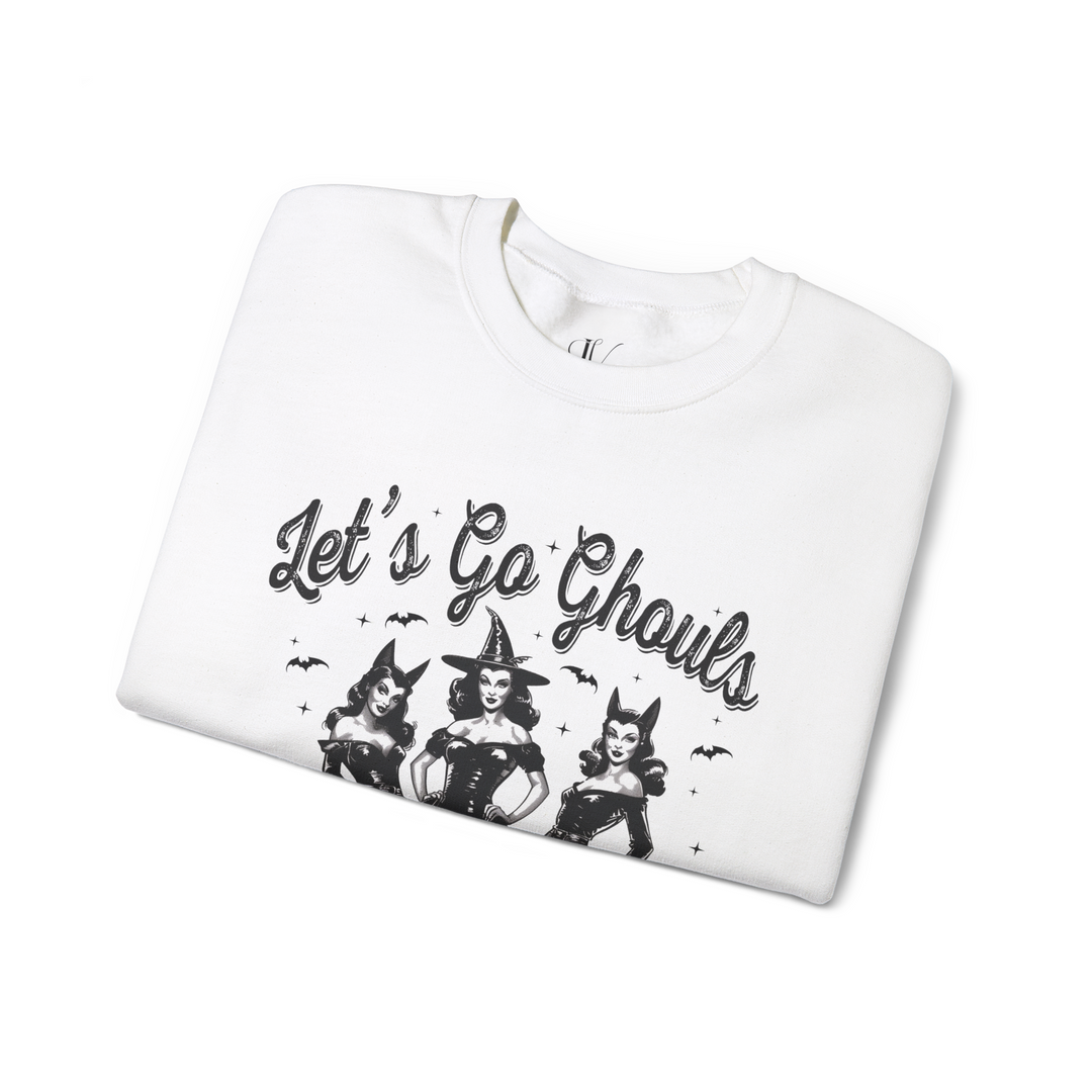 Let's Go Ghouls: Witchy Halloween Sweatshirt Sweatshirt Printify