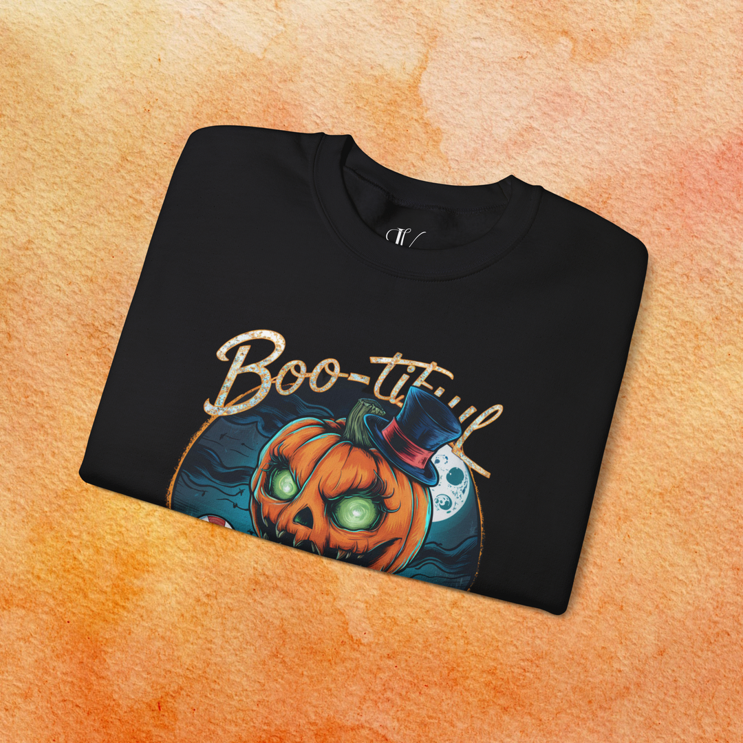 Boo-tiful Night: Pumpkin Creature Halloween Sweatshirt