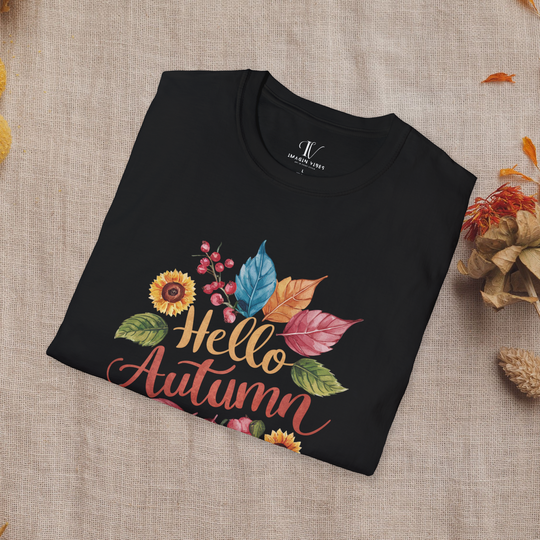 Autumnal Watercolor: Hello Autumn T-Shirt