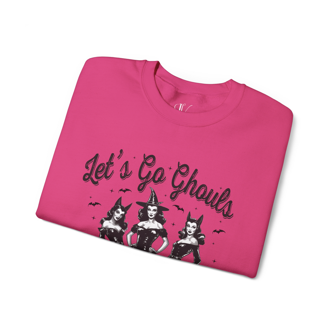 Let's Go Ghouls: Witchy Halloween Sweatshirt Sweatshirt Printify