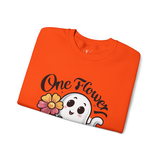 Cute Ghost "One Flower for You" Sweatshirt - Spooky Cozy