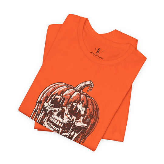 Halloween Tee - Bite Me Pumpkin Skull Tee