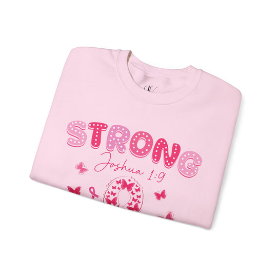 Strong Joshua 1:9 Breast Cancer Sweatshirt