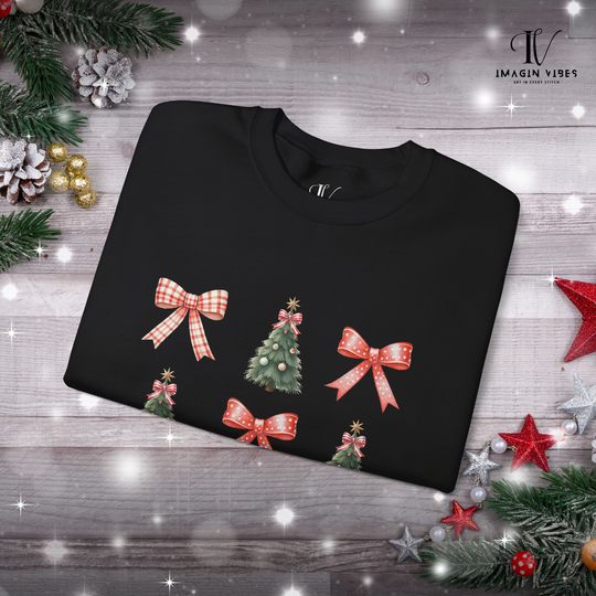 Coquette Bow Christmas Tree Sweatshirt